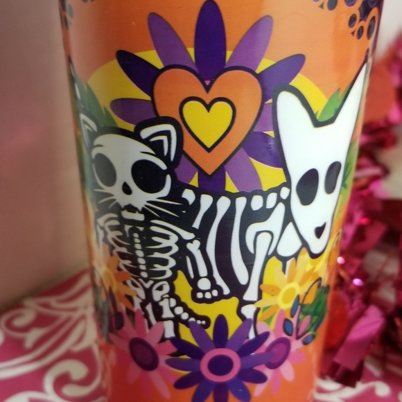 Mexican Cat & Dog Sugar Skull Candel New Day of the Dead Halloween - Picture 5 of 6